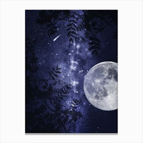Full Moon In The Sky - Starry Night and Moon #2 Canvas Print