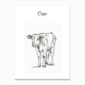 B&W Cow Poster Canvas Print