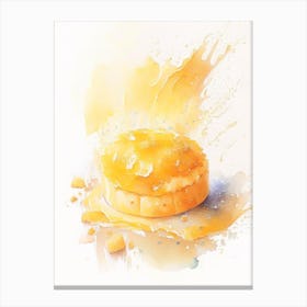 Cheddar Biscuit Bakery Product Storybook Watercolour Flower Canvas Print