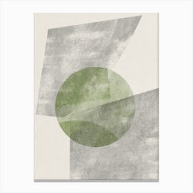 Green Circle Modern Graphic Canvas Print