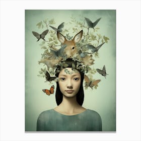 Woman With A Tree On Her Head Canvas Print