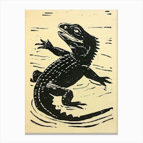 Lizard Swimming Bold Print Canvas Print