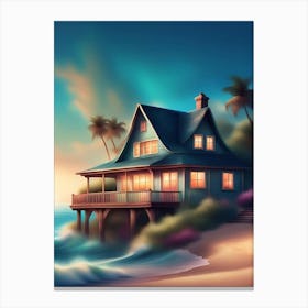 House On The Beach Canvas Print