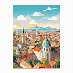 Munich, Germany, Geometric Illustration 2 Canvas Print