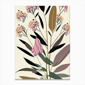 Swamp Milkweed Wildflower Modern Muted Colours Canvas Print