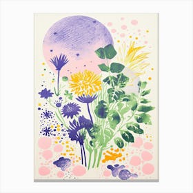 Abstract Botanical Risograph Style 5 Canvas Print