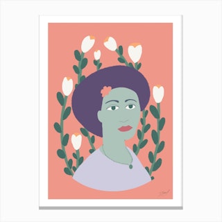 Flower In Her Hair Canvas Print