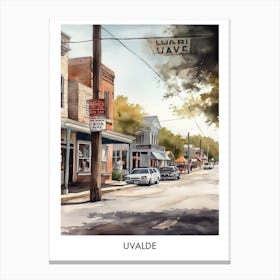 Uvalde Watercolor 3travel Poster Canvas Print