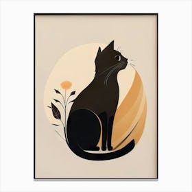 black cat mininalist portrait 16 Canvas Print