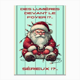 Affiche Père Noël fâché menthe rouge Canvas Print