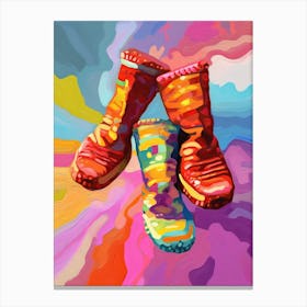 Rainbow Coloured Socks Oil Painting 2 Canvas Print