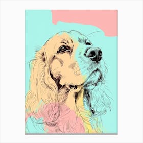 English Cocker Spaniel Dog Pastel Line Illustration 1 Canvas Print