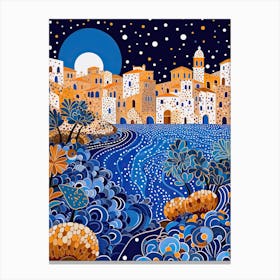 Trapani, Italy, Illustration In The Style Of Pop Art 2 Canvas Print