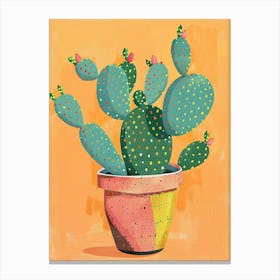 Easter Cactus Plant Minimalist Illustration 11 Canvas Print