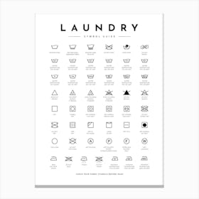 Laundry Room Decor Symbols Guide Canvas Print