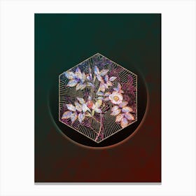 Abstract Mountain Rose Bloom Mosaic Botanical Illustration n.0112 Canvas Print