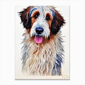 Bergamasco Sheepdog 4 Watercolour dog Canvas Print