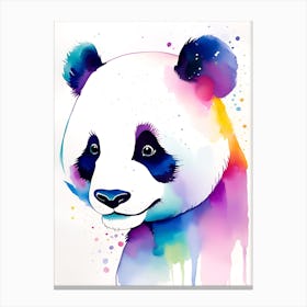 Panda Bear Watercolor Painting Canvas Print
