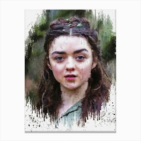 Arya Stark Game Of Thrones Paint Canvas Print
