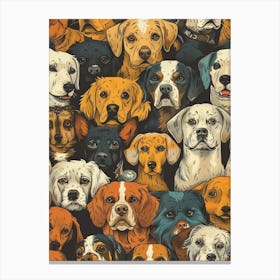 Perfectly Repeatable Artwork With Cute Dog Faces 42 Canvas Print