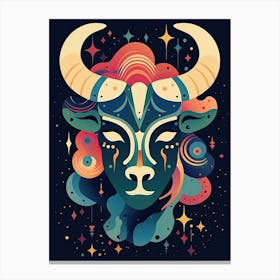 Taurus Illustration Zodiac Star Sign 3 Canvas Print
