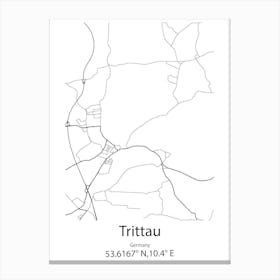 Trittau,Germany Minimalist Map Stampe su tela