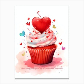 Hearts Love Sweets Valentine Birthday Quote Canvas Print
