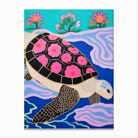 Maximalist Animal Painting Sea Turtle 3 Canvas Print
