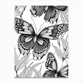 Black Swallowtail Butterfly William Morris Inspired 1 Canvas Print