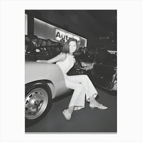 Actress Diana Rigg Of The Avengers Poses On A Lotus Elan At The Show Vintage Canvas Print