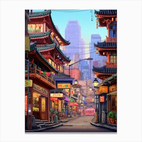 Seoul Pixel Art 4 Canvas Print