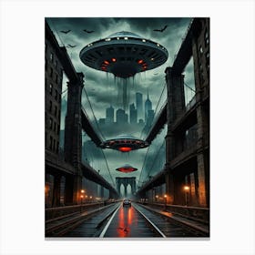 Aliens In The Sky 1 Canvas Print