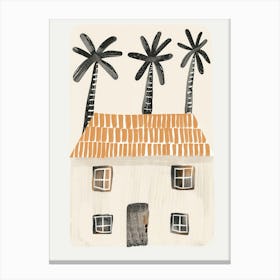 House With Palm Trees 1 Canvas Print