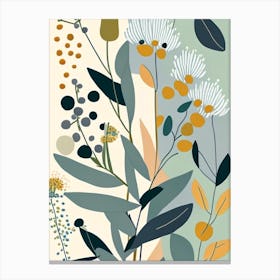 Wild Quinine Wildflower Modern Muted Colours 1 Canvas Print