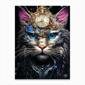 Clock Cat Canvas Print