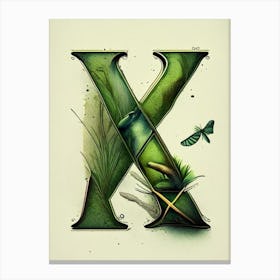 X  Letter, Alphabet Retro Drawing 1 Canvas Print