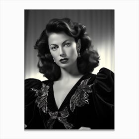 Black And White Photograph Of Ava Gardner 2 Canvas Print