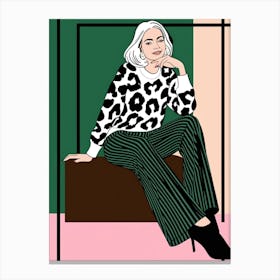 Woman In Leopard Sweater 1 Toile