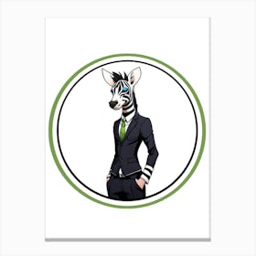 Zebra In Business Suit ai art Canvas Print
