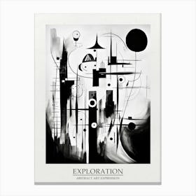 Exploration Abstract Black And White 3 Poster Canvas Print