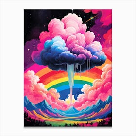 Surreal Rainbow Clouds Sky Painting (29) Canvas Print