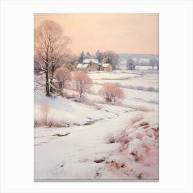 Dreamy Winter Painting Cotswolds United Kingdom 2 Canvas Print