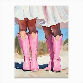 Two Girls In Pink Cowboy Boots 2 Toile