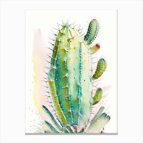 Nopal Cactus Storybook Watercolours 3 Canvas Print