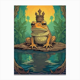 King Of Frogs Art Nouveau 6 Canvas Print
