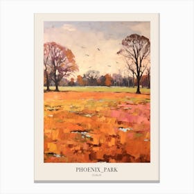 Autumn City Park Painting Phoenix Park Dublin 3 Poster Canvas Print