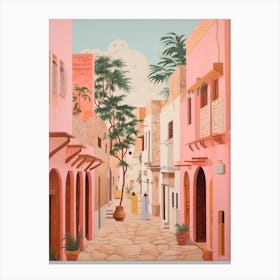 Djerba Tunisia 4 Vintage Pink Travel Illustration Canvas Print