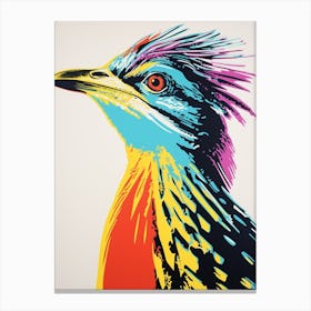 Andy Warhol Style Bird Roadrunner 3 Canvas Print