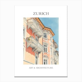Zurich Travel And Architecture Poster 1 Canvas Print