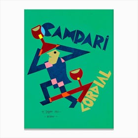 Vintage Campari Cordial 1928 Green Canvas Print